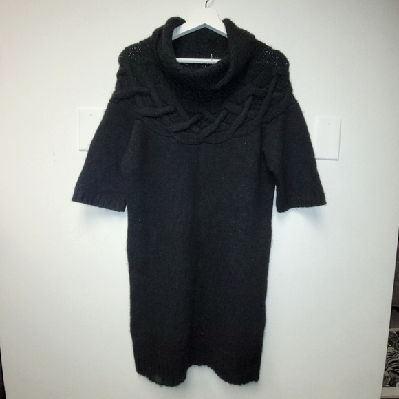 Theory Mirna Warmth Wool Cashmere Black Turtleneck Sweater Dress Tunic S… - Picture 1 of 12